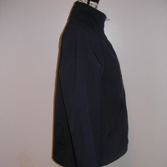 Kirkland Womens Large Navy Jacket Coat Full Zip Pockets Purple Fleece Lined Fit - Picture 5 of 13